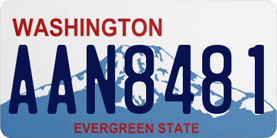 WA license plate AAN8481