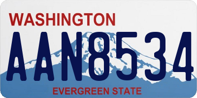 WA license plate AAN8534