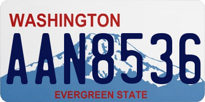 WA license plate AAN8536