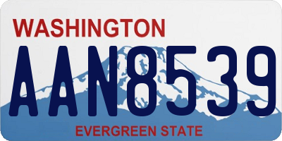 WA license plate AAN8539