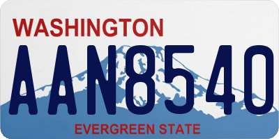 WA license plate AAN8540