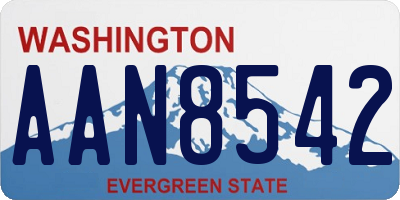 WA license plate AAN8542