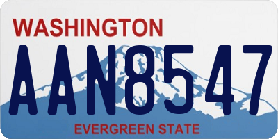 WA license plate AAN8547