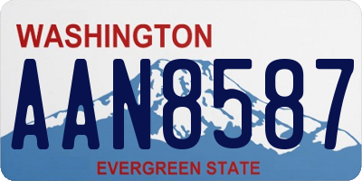 WA license plate AAN8587