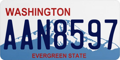 WA license plate AAN8597