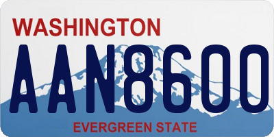 WA license plate AAN8600