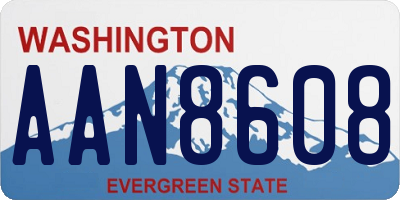 WA license plate AAN8608