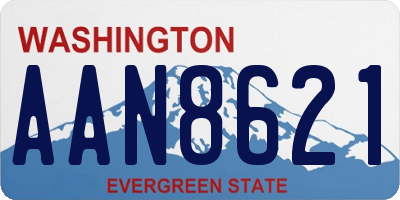 WA license plate AAN8621