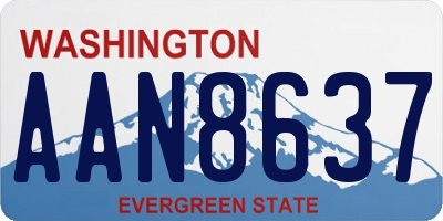 WA license plate AAN8637