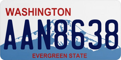 WA license plate AAN8638