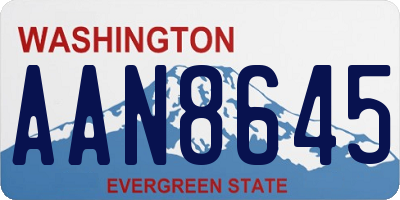 WA license plate AAN8645
