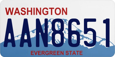 WA license plate AAN8651