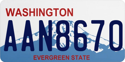 WA license plate AAN8670