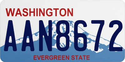 WA license plate AAN8672