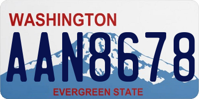 WA license plate AAN8678