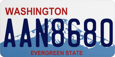 WA license plate AAN8680