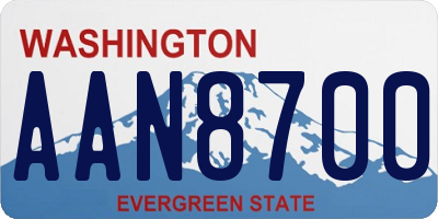 WA license plate AAN8700