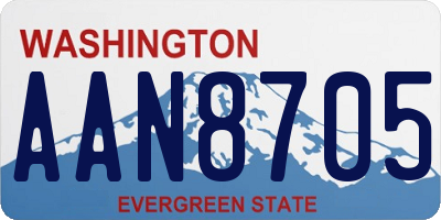 WA license plate AAN8705