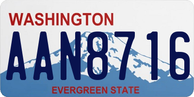 WA license plate AAN8716
