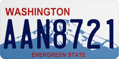 WA license plate AAN8721