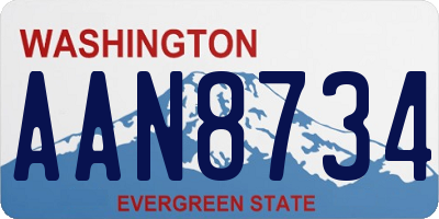 WA license plate AAN8734