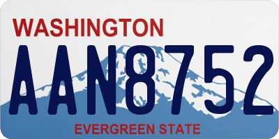 WA license plate AAN8752