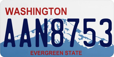 WA license plate AAN8753