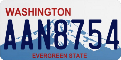 WA license plate AAN8754