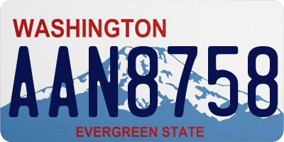 WA license plate AAN8758