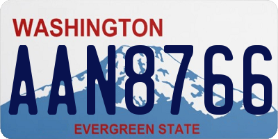 WA license plate AAN8766
