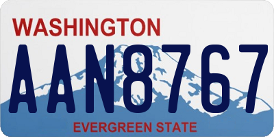 WA license plate AAN8767
