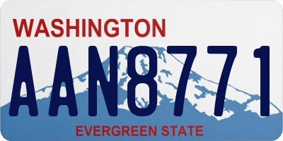 WA license plate AAN8771