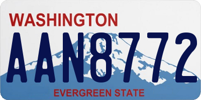 WA license plate AAN8772