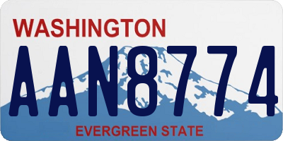 WA license plate AAN8774