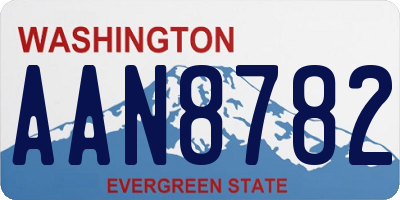 WA license plate AAN8782