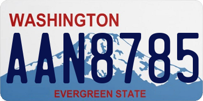 WA license plate AAN8785