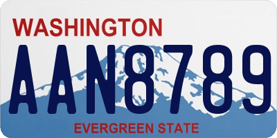 WA license plate AAN8789