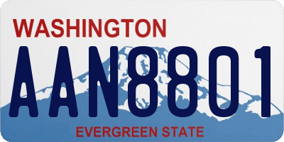 WA license plate AAN8801