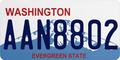 WA license plate AAN8802