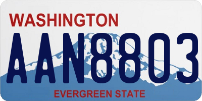 WA license plate AAN8803