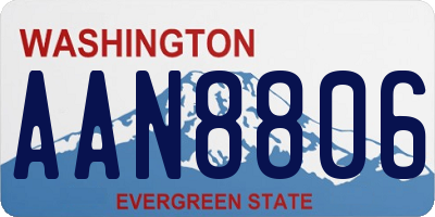 WA license plate AAN8806