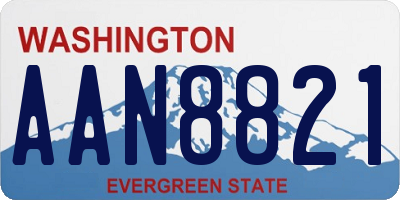 WA license plate AAN8821