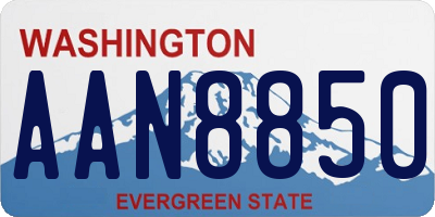 WA license plate AAN8850
