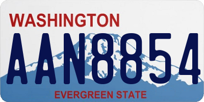 WA license plate AAN8854