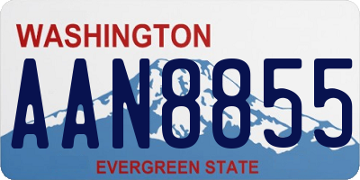WA license plate AAN8855