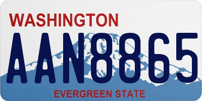 WA license plate AAN8865