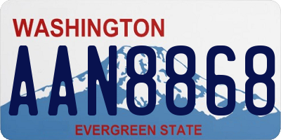 WA license plate AAN8868