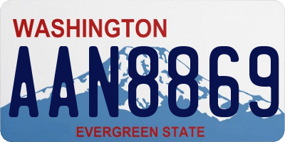 WA license plate AAN8869