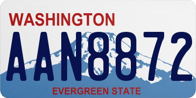 WA license plate AAN8872