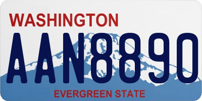 WA license plate AAN8890